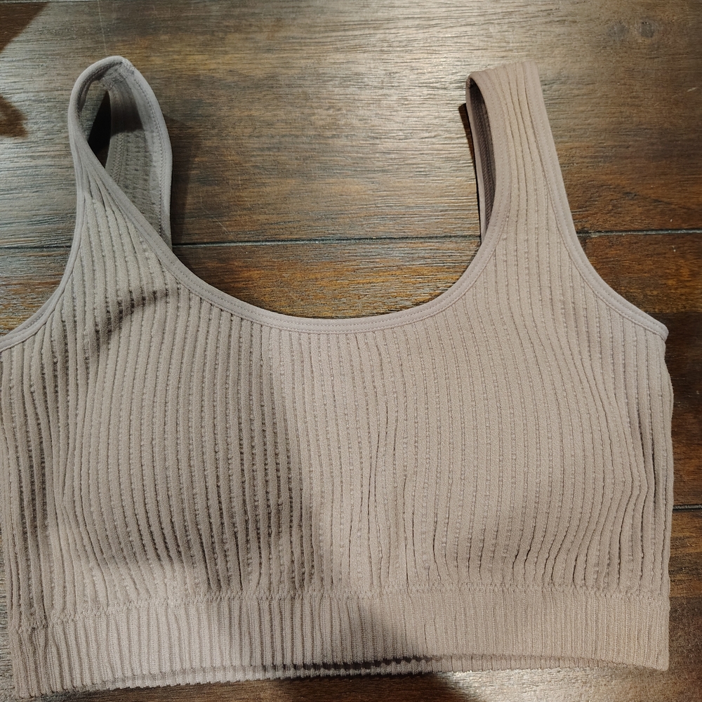 Seamless Ribbed Bralette - Tan